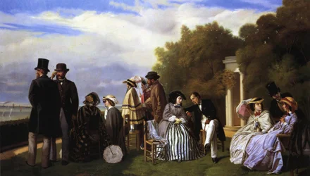 Empress Eugenie and Her Court at Biarritz, 1861