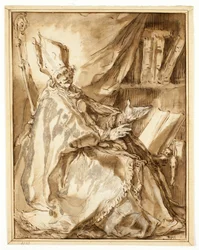 Bishop seated in his Study, seen from his Right Side