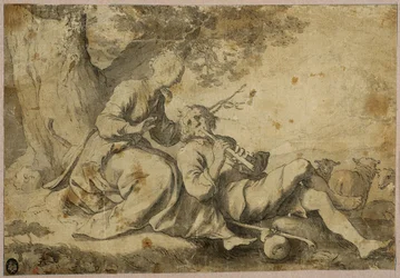 Shepherd and Shepherdess Resting under an Old Tree