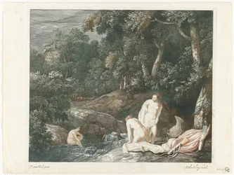 Diana and Her Nymphs Bathing in a River