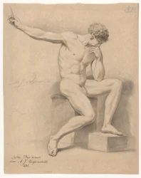 Seated Male Nude, Seen from the Front (3rd Prize 1805)