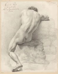 Seated Male Nude, Seen from the Back (1st Prize 1820)