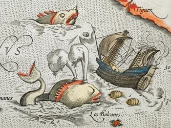 (Detail) Sea Monsters Attacking a Ship