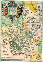 Franciae Orientalis: Monasteriensis Et Osnaburgensis Episcopatus Descriptio Geography Map of Franconia in Germany from 