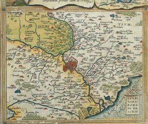 Map of Lazio Region, from Theatrum Orbis Terrarum