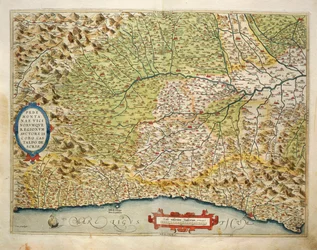 Map of the Region of Piedmont, Italy, from Theatrum Orbis Terrarum