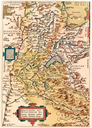 Geography Map of the Territory of Burgundy and Savoy from 