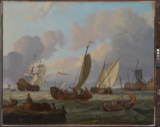 Ships Passing a Windmill, c.1690