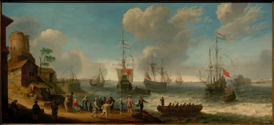 Dutch Ships in a River Mouth