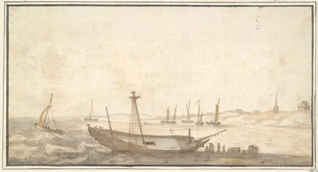Beach with Ships near Scheveningen