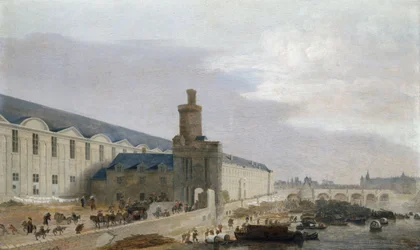 View of Paris with the Grand Gallery of the Louvre, the Tour de Bois and the Pont Neuf