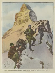 Daring Human Energy Test, Mountaineer Conquers the Summit of the Matterhorn with Two Guides in the Heart of Winter