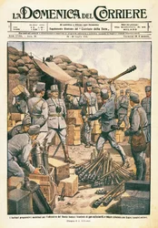 Austrian Barbarians Making Preparations for the Offensive on the Lower Isonzo, illustration from La Domenica del Corriere, 23 July