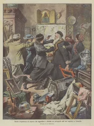 Band of Brigand Girls Attacks and Robs an Antique Dealer in His Shop in Warsaw