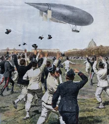 Flight of airship piloted by Crocco and Ricaldoni in Rome, October 31