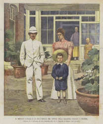The Italian Minister and His Family in the Courtyard of the Italian Legation in Beijing