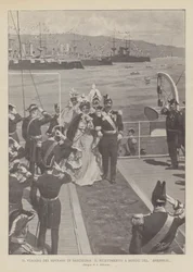 The Journey of the Sovereigns in Sardinia, The Reception Aboard the Brennus