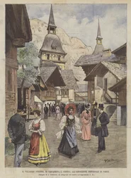 The Swiss Village, Made of Papier-Mâché and Straw, at the Universal Exposition in Paris