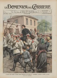 The world upside down, Cossacks near St. Petersburg singing the Marseillaise and carrying a priest in triumph!