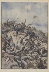 The victorious assault of the cyclist bersaglieri of the 3rd, 4th, and 11th battalions on Quota 85, near Monfalcone