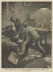 Telegraph employee assaulted and slaughtered at night by two masked ruffians in the telegraph office of Udine