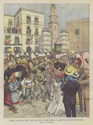 The Arrival in Naples of the Troops Returning from China, The Soldiers Go to the Quarter Amid the Enthusiasm of the Crowd