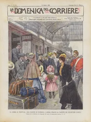 The War in the Transvaal, at Waterloo Station, in London, During the Departure of Soldiers for Africa