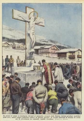 The Field Mass in the Mountains, in Front of the Fantastic Scenery of Nature, Around Altars
