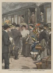 The Arrival in Florence of the Former Princess Luisa of Saxony and Her Husband the Pianist Toselli
