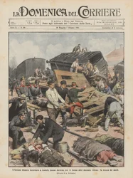 The immense railway disaster in Contich, near Antwerp, with over two hundred victims, the search for the dead