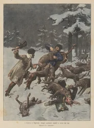 Winter in Hungary, Gypsy Musicians Attacked and Killed by Wolves