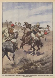 Hand-to-Hand Combat in Cyrenaica, Captain of the Piacenza Cavalry Fiercely Attacked