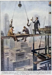 Meal of Two Foremen on the Frame of a Skyscraper in New York