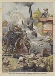 Tragic Harvest, Explosion of the Locomobile of a Thresher Near Marseille with Italian Victims
