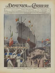 Solemn Ceremony of the Launch of the Great Battleship Conte di Cavour in La Spezia on the Morning of August 10