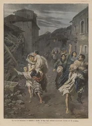 Terrifying Earthquake in Calabria and Sicily, the Flight of Terrified Inhabitants at Dawn on December 28