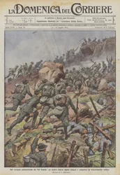 On the northern slope of Pal Grande, our alpine unit attacks and conquers an enemy trench