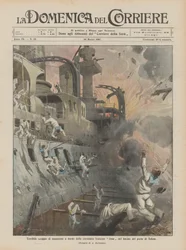 Terrible Explosion of Ammunition on the French Battleship Jena in the Toulon Harbor