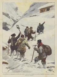 A Detachment of Carabinieri Blocked by Snow and Rescued by the Parish Priest and Some Brave Men of Boissano (Albenga)