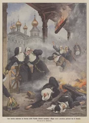 A Historic Convent in Flames in Podolia (European Russia), Five Catholic Nuns Perished in the Flames