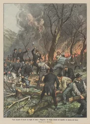 Vast Forest Fires on Lake Como and Lake Maggiore, Troops Trying to Stop the Fire