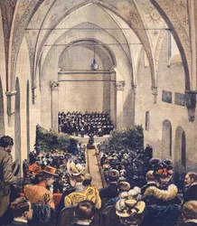 Ceremony of Perosi Music Hall in Milan (Illustration)