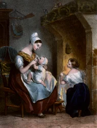 Nurse breast-feeding a baby