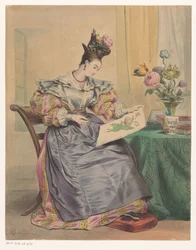 Woman Coloring a Print (4 heures du soir, Hours of the Day, Les Heures du jour)