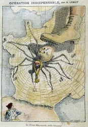 Freemasonry is the Enemy (Spider Weaving His Web on France) - in “Le Pelerin” of 28/04/1907