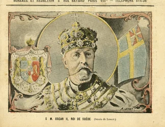 Illustration of Achille Lemot in Le Pelerin - His Majesty Oscar II, King of Sweden