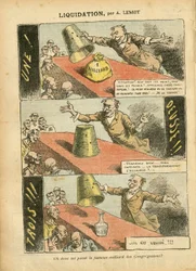 Illustration of Achille Lemot in Le Pelerin, 23/06/07 - Liquidation - Game, Religion Faith, Silver, Catholic Catholicism - Billion of Congregations - Honneteau