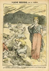 Vilaine work - Republican, Religion, Silver, Chamber of Deputies, Bloc des Gauche - Marianne, France (Allegory of) - Washing/Laundry