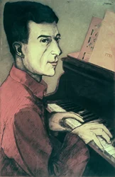 Portrait of Maurice Ravel Playing the Piano