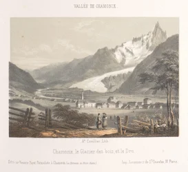 View of the Aiguille de Bionnassay with glacier (Memory of Chamonix-Mont-Blanc)